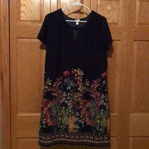Navy blue floral dress size large